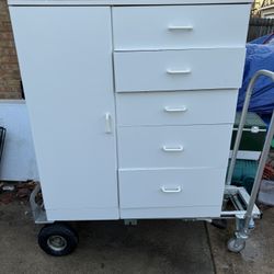 White Storage Cabinet With Drawer 