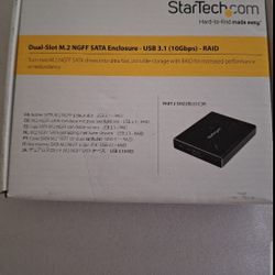 StarTech Dual-Slot Hard Drive Enclosure for M.2 SATA SSDs - USB 3.1 (10Gbps) 
- Aluminum - M.2 to SATA 
- Raid Drive Enclosure 
Part# SM22BU31C3R
New 