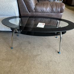 Back Glass Coffee Table & Two End Tables 