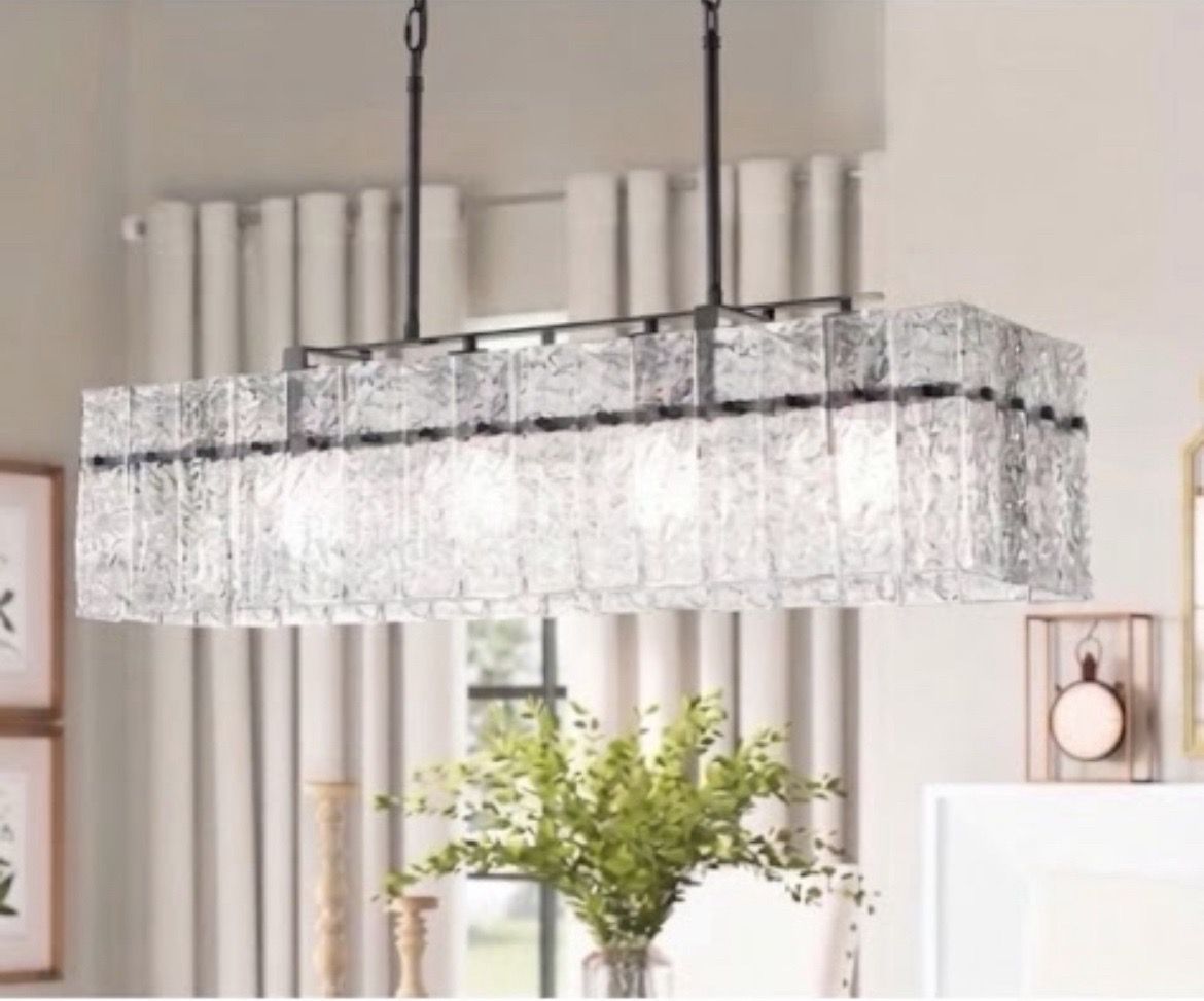 Large 4-light black chandeliers for dining room Height-adjustable ...