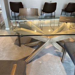 Glass Table with 4 chairs