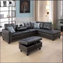 Sofa Seccional Con Ottoman 