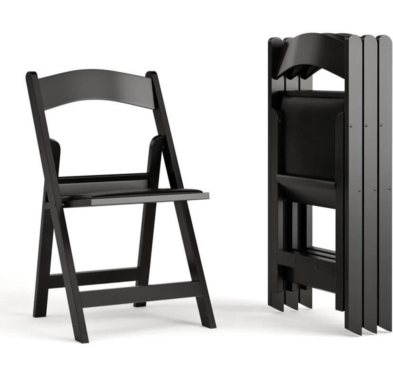 Folding Chairs, Set of 4, Black