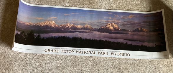 Grand Teton national Park Wyoming poster 39” x 13”