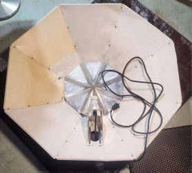 (2) 4ft Octagonal Parabolic Grow Light Reflectors – HPS/MH – Mogul Base – Ready to Hang
