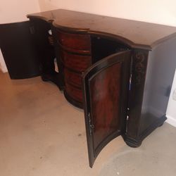 High End Wood Credenza W/Stone ToP