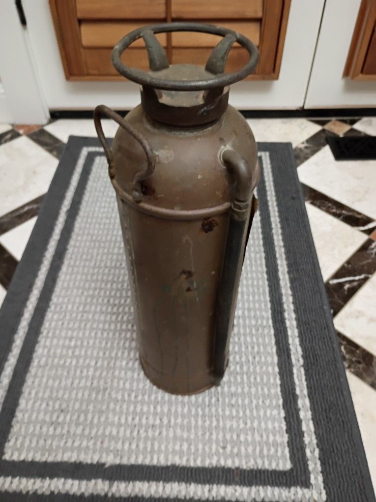 Antique Pyrene Copper & Brass Fire Extinguisher Lamp