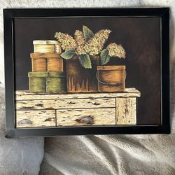 Accent Table With Flower Pot