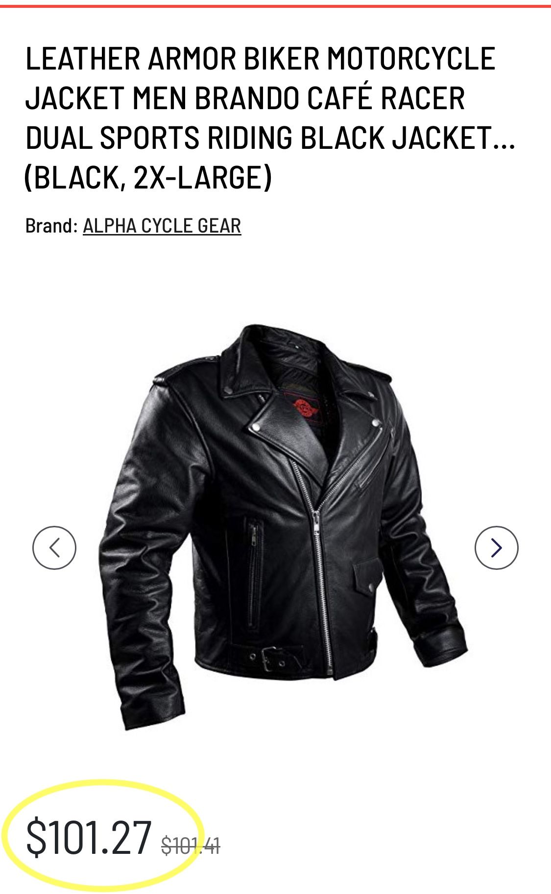LEATHER ARMOR BIKER MOTORCYCLE JACKET MEN BRANDO CAFÉ RACER DUAL SPORTS RIDING BLACK JACKET… (BLACK, 2X-LARGE)