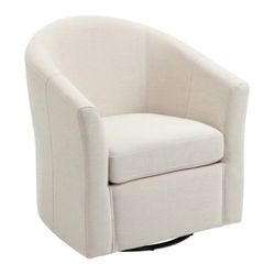 DREAMSiDEA "Kianor modern upholstered swivel barrel chair" - CH-0023-BEIGE