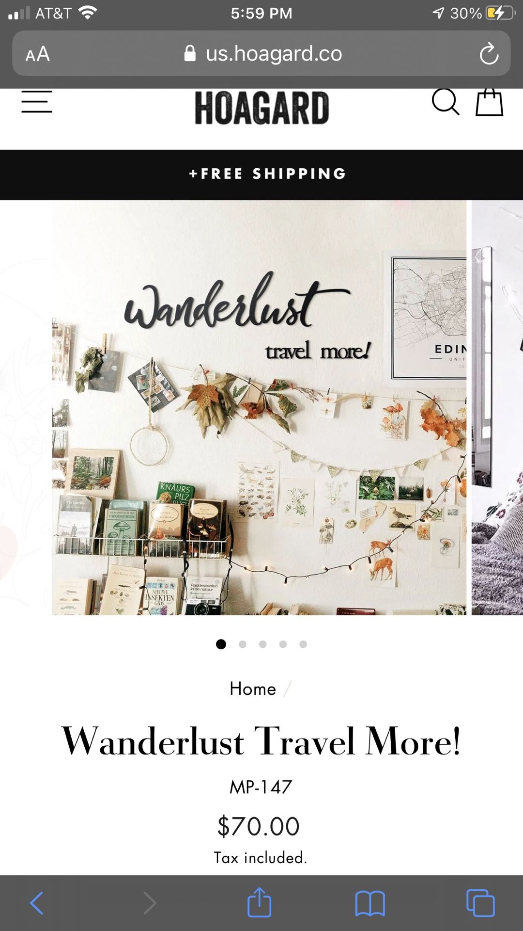 Adorable & Brand New Metal Wanderlust Wall Decor