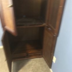 Armoire $20, Very Solid, Heavy, Must Be Able To Bring Help To Carry It Down Stairs With A Corner