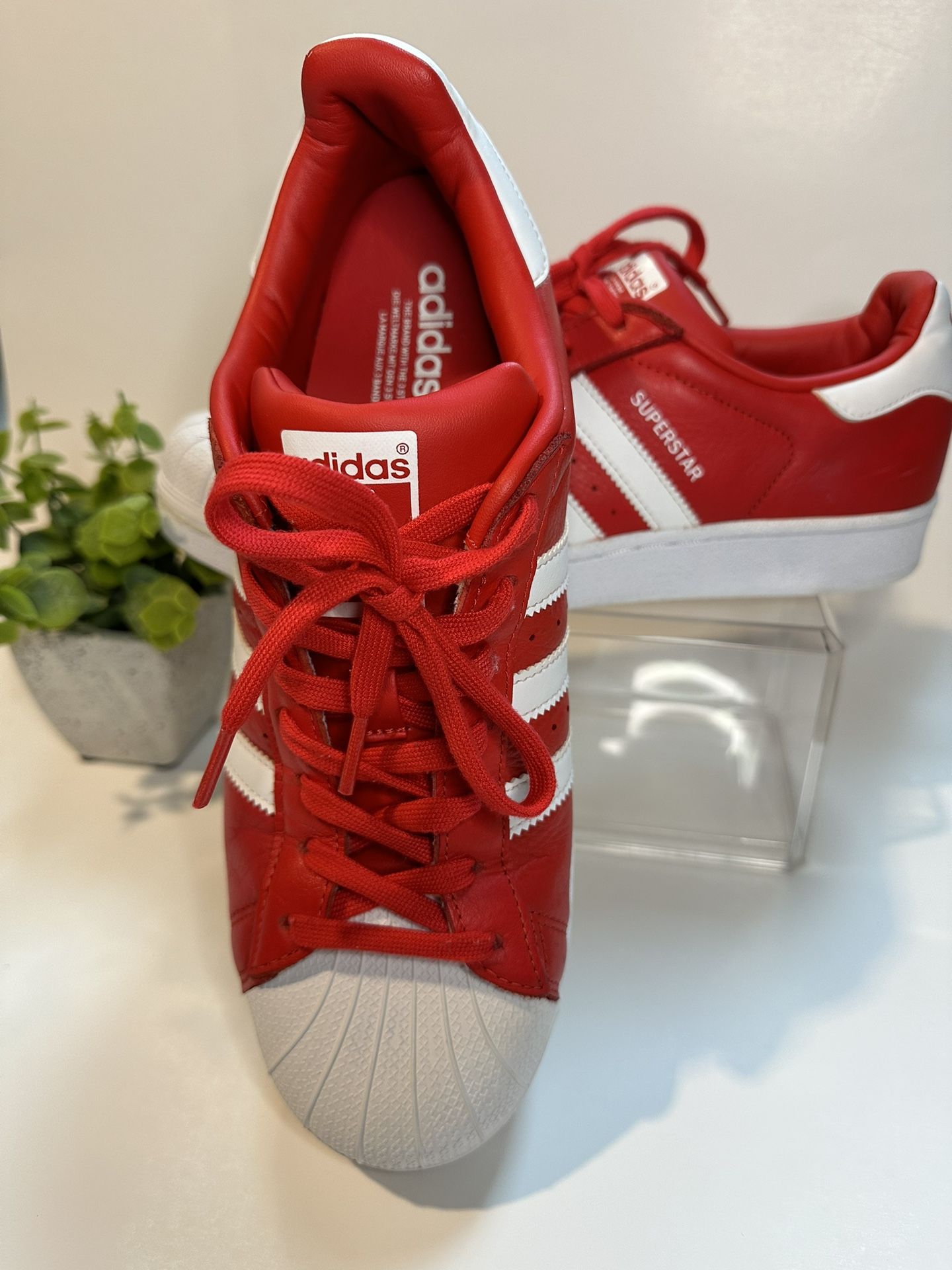 Adidas Original Superstar Red & White 2016 shoes BB2240 Sneaker men's size 10