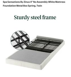 Twin ZINUS No Assembly Metal Box Spring / 4 Inch