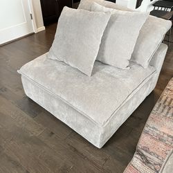 Sereen Fabric Armless Chair, Taupe (accent Chair) 