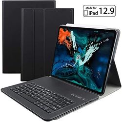 iPad Pro 12.9 2018 Keyboard Case with Detachable Wireless Keyboard and Smart Case(Black)