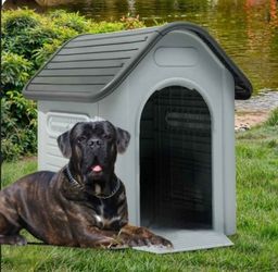 Brand New In Box Xl Dog House All Weather Water Resistant Raised Base Dog Igloo Casa De Mascota Add A Bed For $25