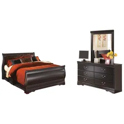 Huey Vineyard Queen Sleigh Bed with Mirrored Dresser 72-Hour Sale!