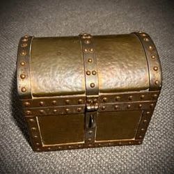 Vintage Wes Reeves Old West Iron Works Brass Treasure Chest Box 16lbs