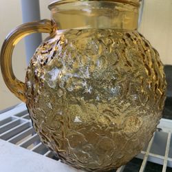 Vintage Anchor Hocking Amber Glass Pitcher