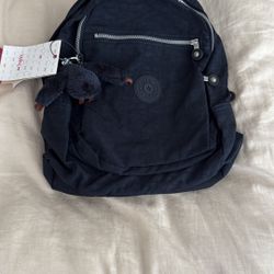 Kipling Blue Backpack with Signature Charm
