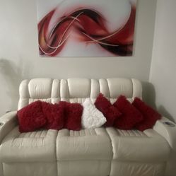 Modern Reclining Sofa Set with Cup Holders & USB Charging – Excellent Condition