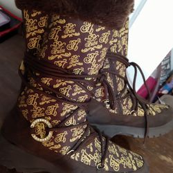 FUBU Brown And Tan Snow Boots, NWOT, Size 7.5
