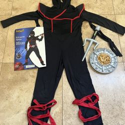 Youth Boys Stealth Ninja Halloween Costume Small 6-8