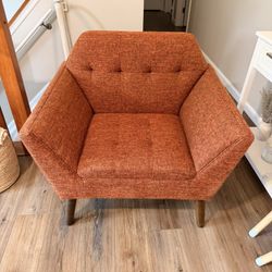 Modern Accent Chair – Burnt Orange / Rust Color