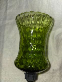 Vintage green votive candle holder 1970's