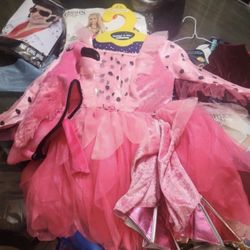 Halloween Costume Girls Pink Flamingo Set. Size 5-6 Child.