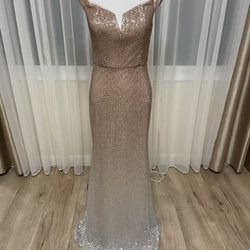 Gold Sequin Long Formal Dress