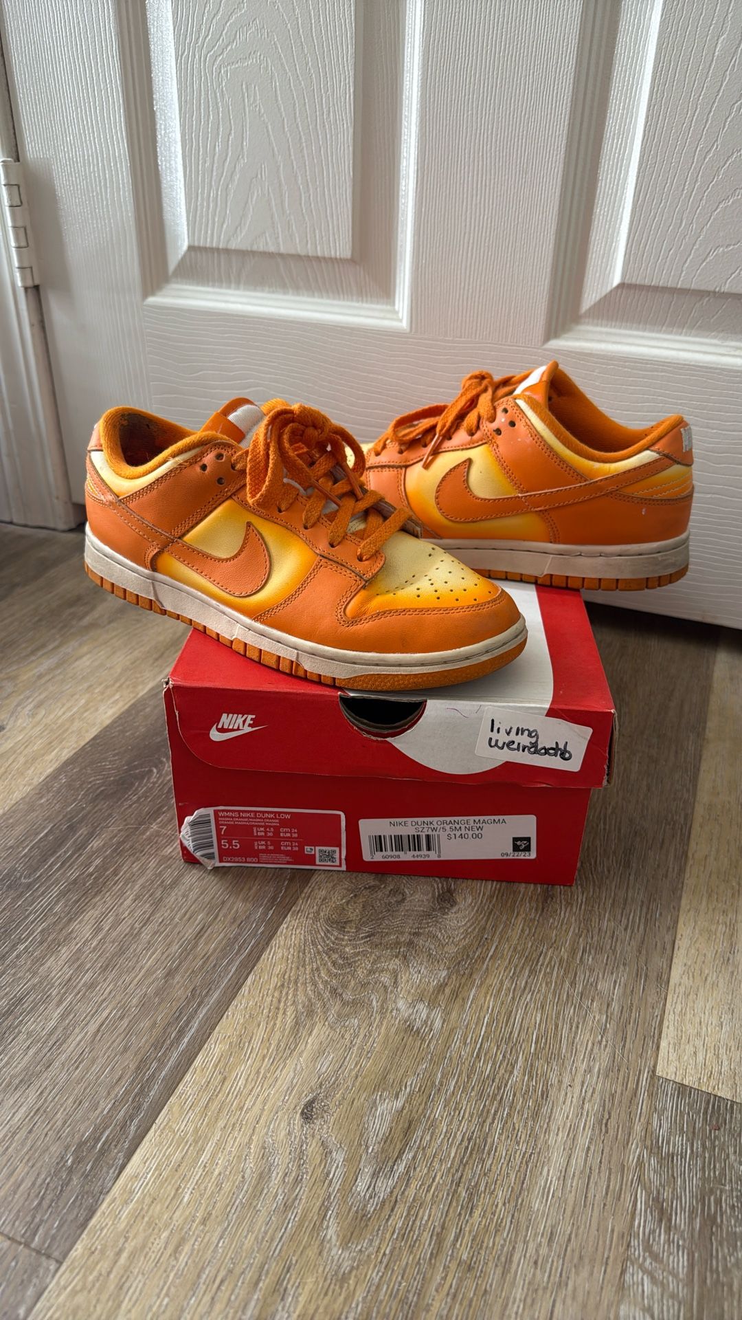 Orange Nike Dunk Women’s 7 Kids 5.5