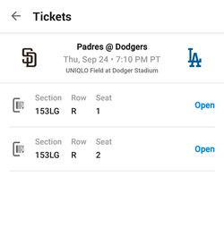 Dodgers vs Padres Tickets 9/24