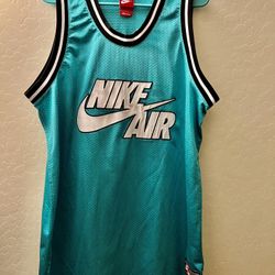 Men's Nike Retro Logo Graphic Basketball Jersey Sea Blue Teal Size L