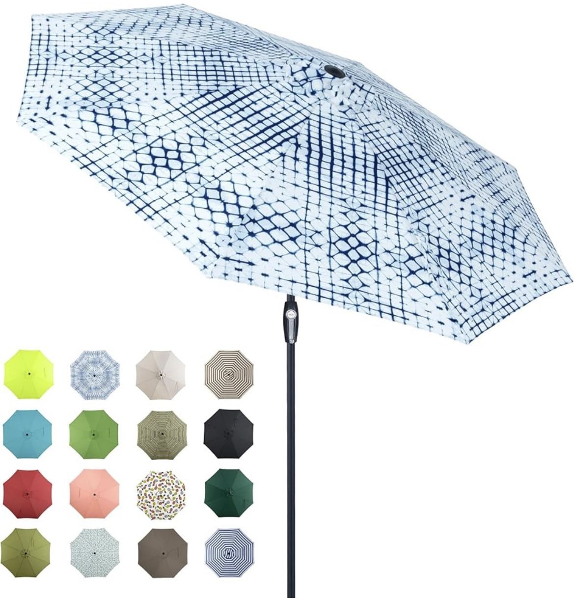 9FT Patio Table Umbrella with Button Tilt and Crank For Sale $44.00 50%+OFF Retail $89.99 NEW IN BOX