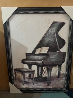 Framed Grand Piano Wall Art Print