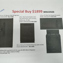 Refrigerator, Gas Range, Dishwasher And OTR microwave Bundle