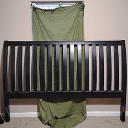 heavy Wooden Headboard And Footboard 