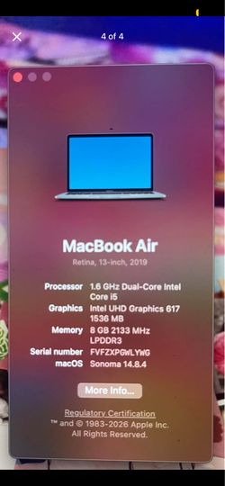 2019 Apple MacBook Air 13-inch Retina $300