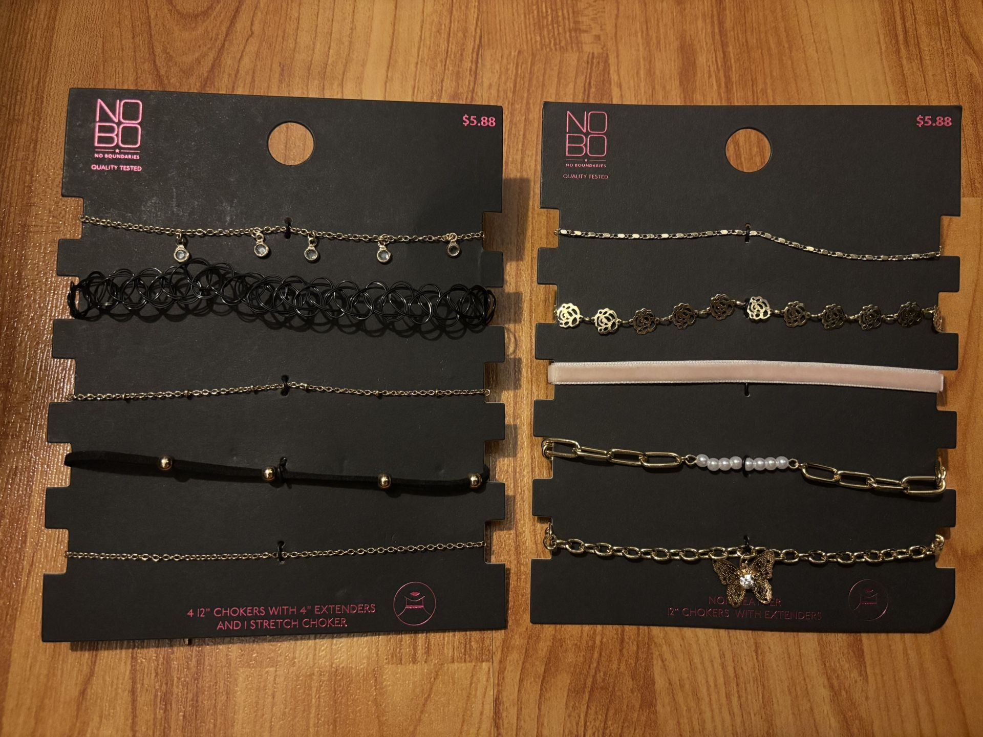 Choker And Necklace 5 Pack Set Gold Jewelry