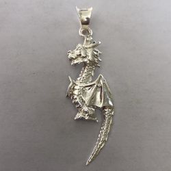 Unisex 925 silver dragon pendant
