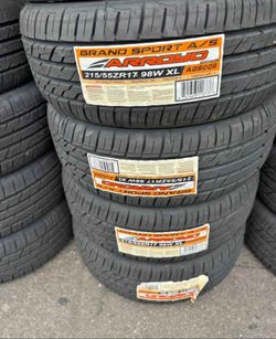 215/55/17 Arroyo vendo un set de llantas nuevas con 50,000 millas de garantía ✅🤩