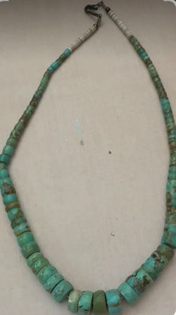 Vintage Native American turquoise heishi bead necklace