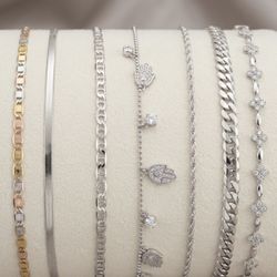 Italian Silver/moissanite Bracelets
