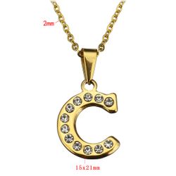 Necklace stainless steel initial alphabet letter 18k Gold Plated