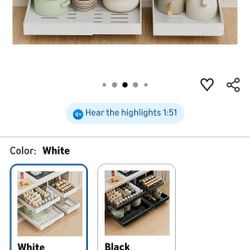 PAKETA 4 Pack Expandable Pull Out Cabinet Organizer, 21'' Deep Pull Out Drawers for Cabinets, Upgrade 3 Slide Rails Sliding Drawers for Cabinet with A