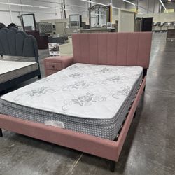 New Full Bed Frame With Mattress 