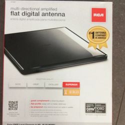 RCA ANTENNA Amplified Indoor Flat HDTV Multi-Directional Antenna, 