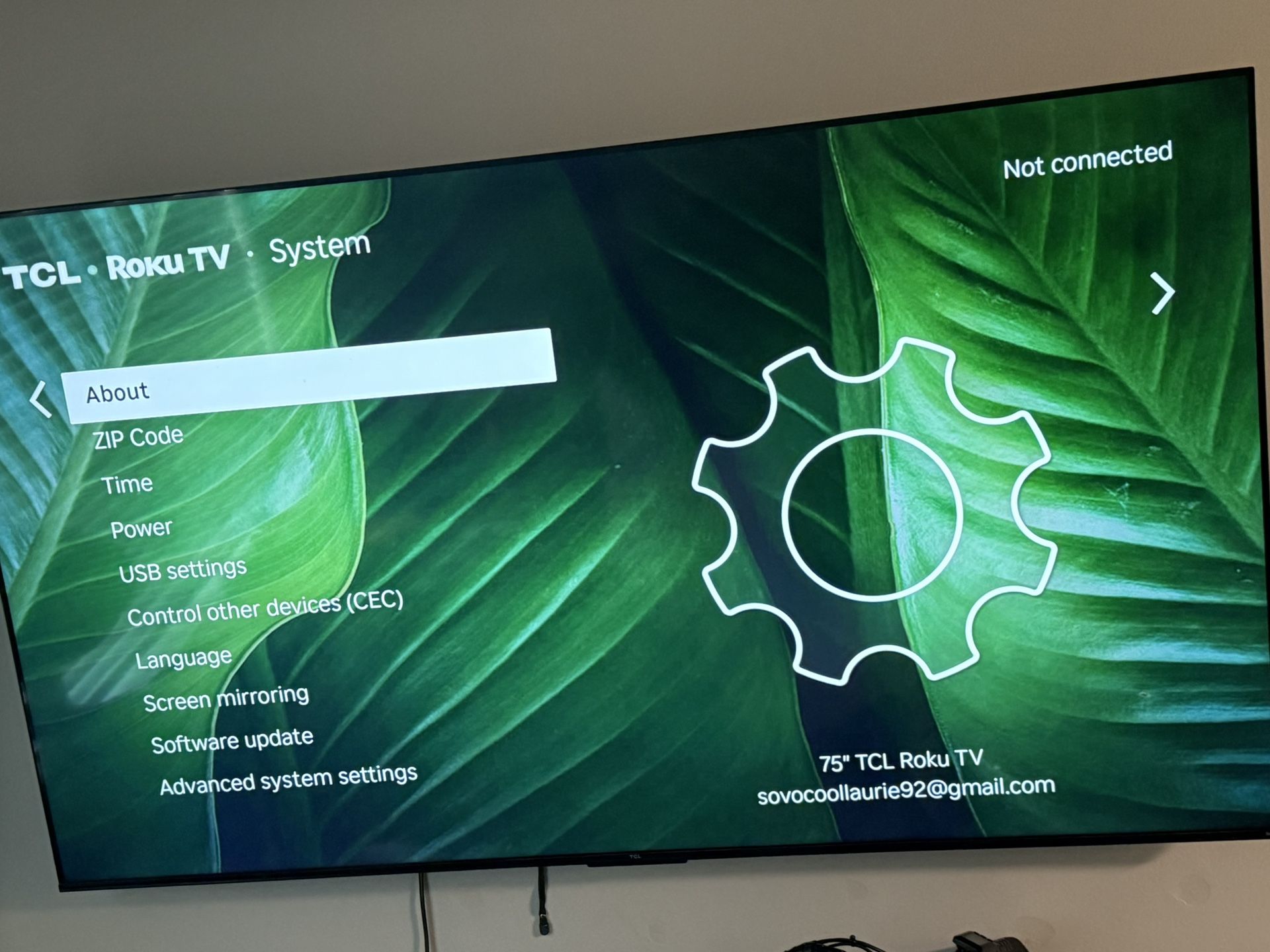 TCL 75 In Tv With Wall Mount